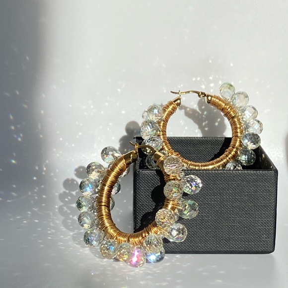 Crystal Waterdrop Earrings - Picture 3 of 3